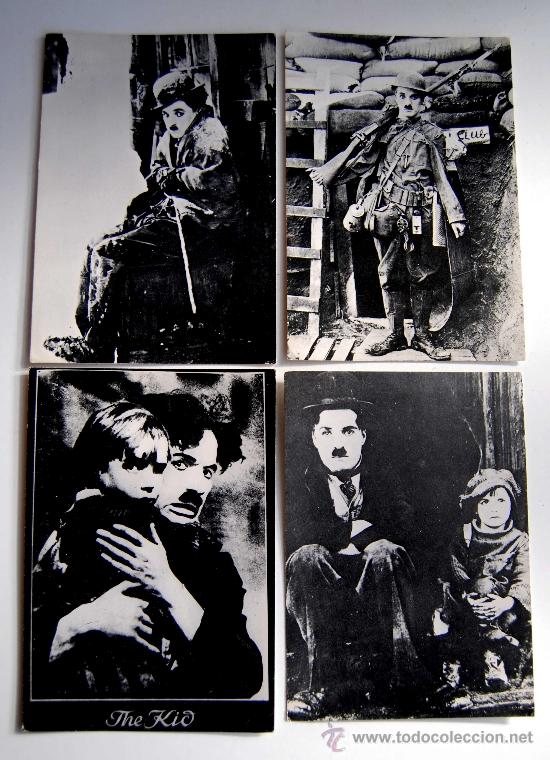 Postales: 4 POSTALES POSTAL DE CHARLES CHAPLIN CHARLOT DIFERENTES - Foto 1