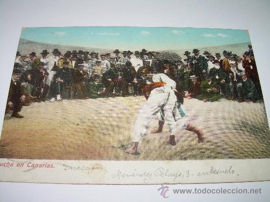 Postales: ANTIGUA POSTAL................LUCHA EN CANARIAS. - Foto 1