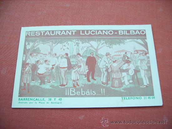 Postales: BILBAO -POSTAL PUBLICITARIA RESTAURANT LUCIANO - Foto 1
