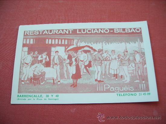 Postales: BILBAO -POSTAL PUBLICITARIA RESTAURANT LUCIANO - Foto 1