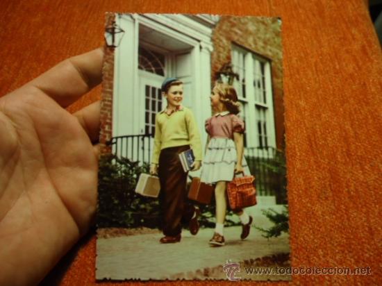 Postcards: antigua postal romantica ni&ntilde;os 1964