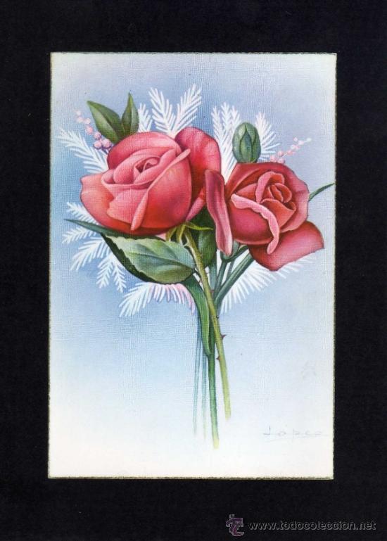 Postcards: ANTIGUA POSTAL- FLORES - C Y Z - ROSAS - SERIE 597/B - SIN CIRCULAR.