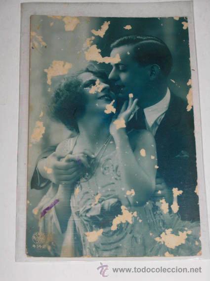 Postkarten: Postal antigua fotograf&iacute;a en blanco y negro, retrato de pareja, editada por Noyer, Francia