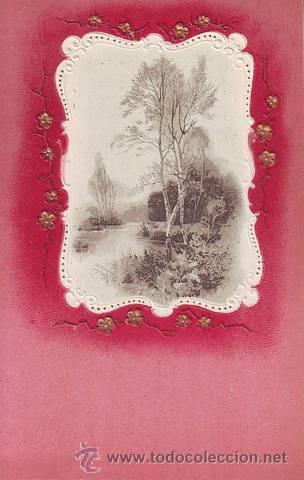 Cartoline: PAISAJE CON ORLA EN RELIEVE.
