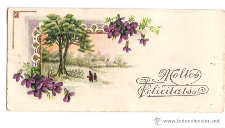 Postales: ANTIGUA POSTAL CON DIBUJO GROFADO (RELIEVE)   MOLTES FELICITATS  ( EN CATALAN)