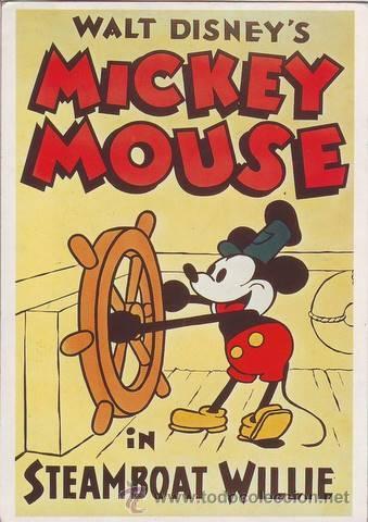 Postales: WALT DISNEY'S MICKEY MOUSE in STEAMBOAT WILLIE.