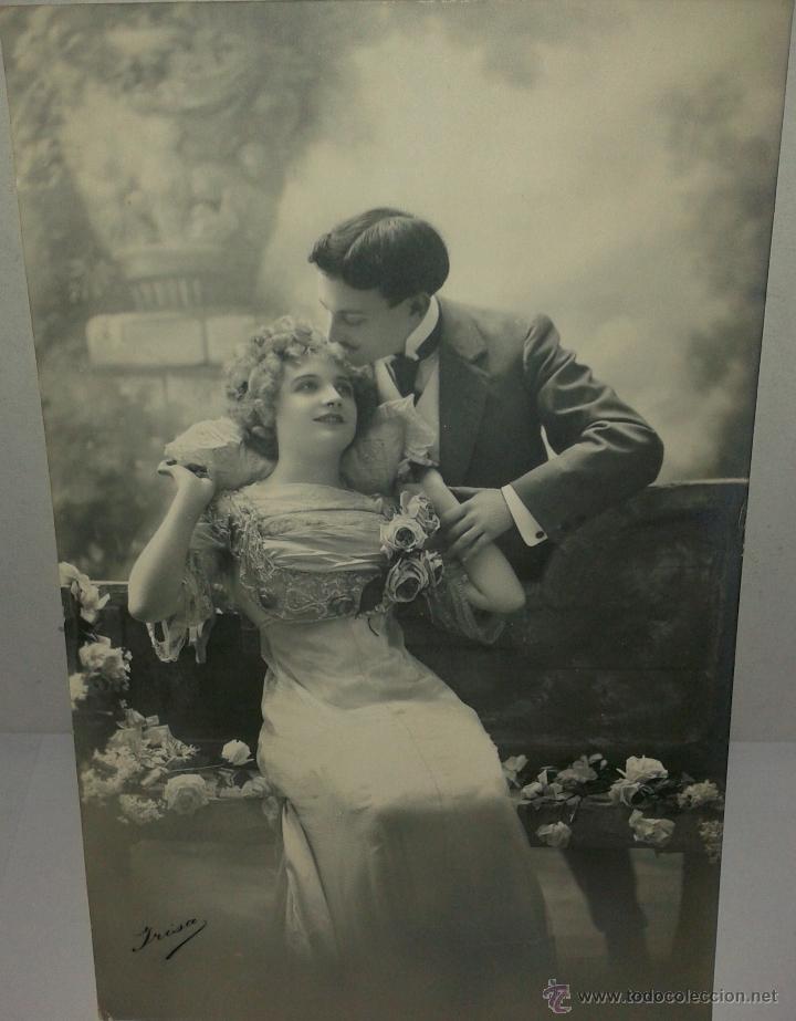 preciosa postal antigua de una pareja en blanco - Compra venta en  todocoleccion