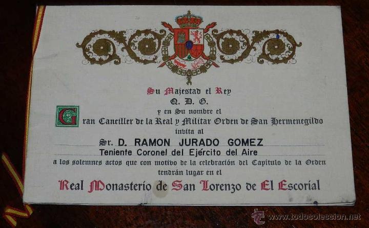 Cartoline: ANTIGUA INVITACION DE SU MAJESTAD EL REY, CON MOTIVO DE ACTO DE LA REAL Y MILITAR ORDEN DE SAN HERME