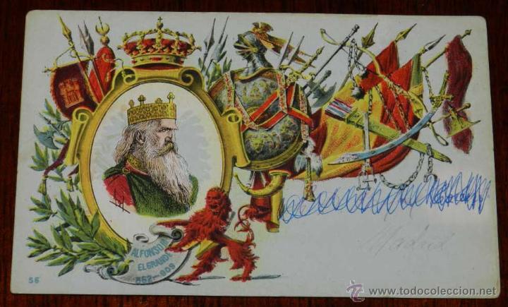 Postcards: Antigua postal de Alfonso III el grande, ed. Saturnino Calleja, serie reyes, no circulada, escrita,