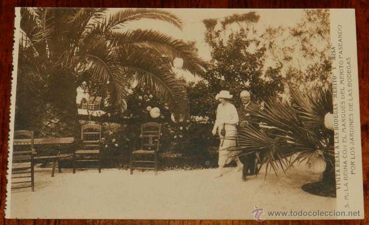 Postcards: ANTIGUA POSTAL DE LA VISITA DE LA REINA VICTORIA EUGENIA A LAS BODEGAS MERITO Y MISA DE JEREZ DE LA
