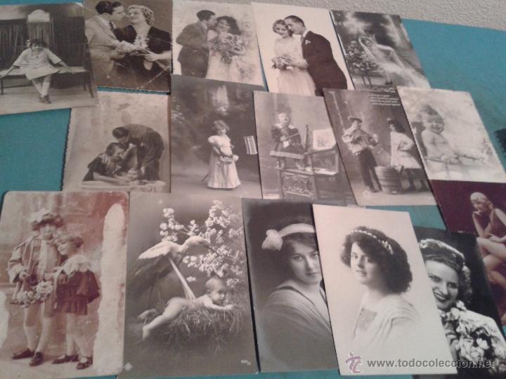 Postais: 16 POSTALES DE RETRATOS DE PAREJAS, NI&Ntilde;O Y MUJERES. A&Ntilde;OS 30-40. LA MAYORIA CIRCULADAS