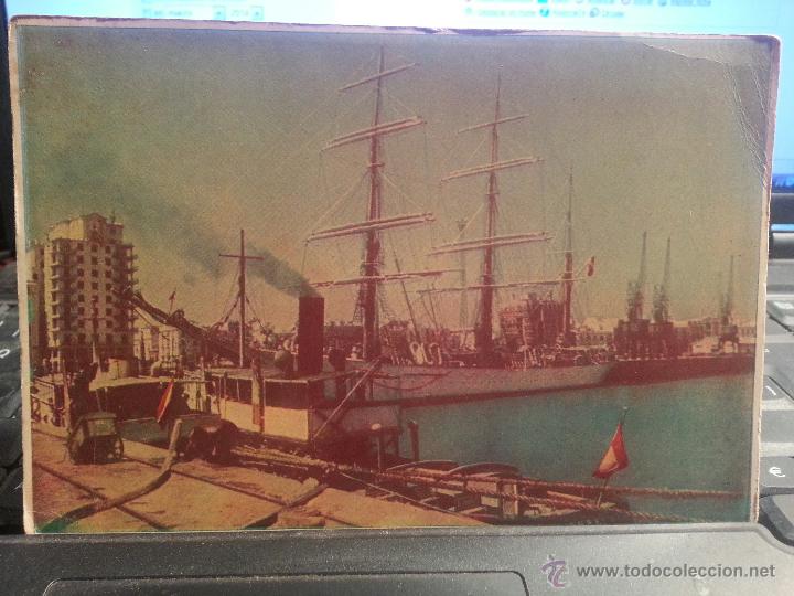 Postales: antigua postal cadiz muelle con barcos  y edificio fenixl  trasera sin imprimir - Foto 1