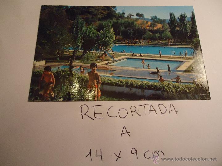 Postais: antigua postal recortada por los filos media aproximada 14 x 9 cm piscinas