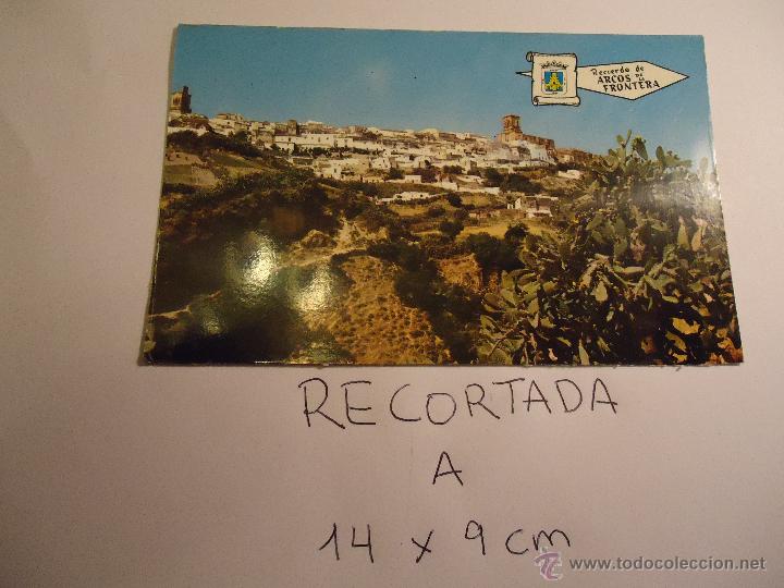 Postkarten: antigua postal recortada por los filos medida aproximada 14 x 9 cm cadiz arcos de la frontera