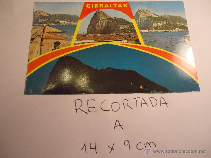 Postkarten: antigua postal recortada por los filos medida aproximada 14 x 9 cm cadiz pe&ntilde;on de gibraltar