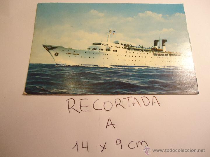 Postkarten: antigua postal recortada por los filos medida aproximada 14 x 9 cm cabo izarra - naviera cruceros