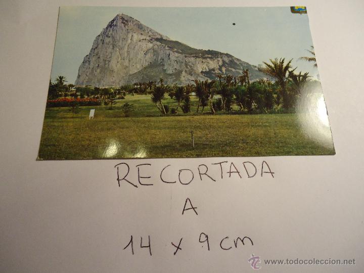 Postkarten: antigua postal recortada por los filos medida aproximada 14 x 9 cm la linea pe&ntilde;on de gibraltar cadiz