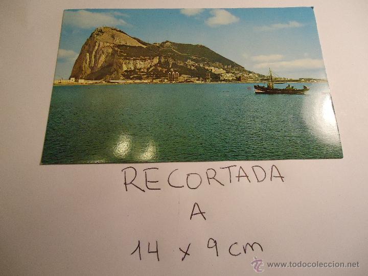 Postkarten: antigua postal recortada por los filos medida aproximada 14 x 9 cm la linea pe&ntilde;on de gibraltar cadiz