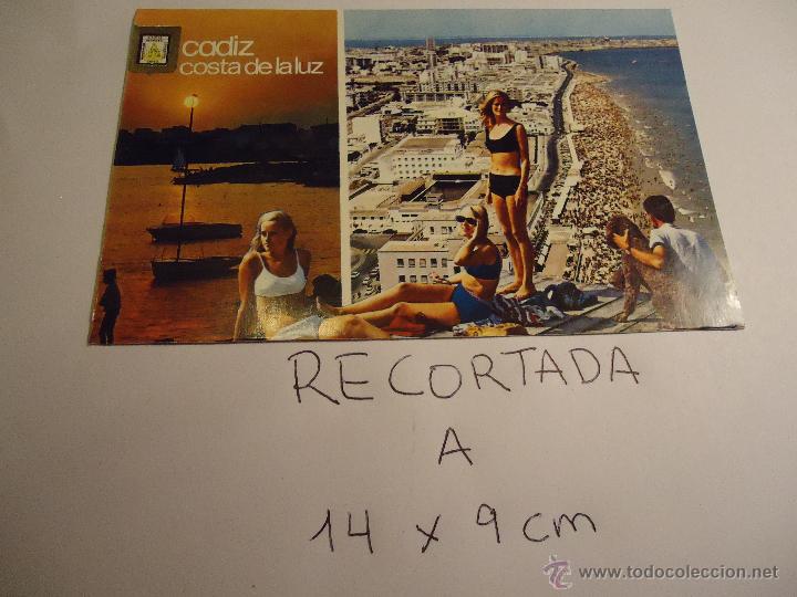 Postcards: antigua postal recortada por los filos medida aproximada 14 x 9 cm CADIZ