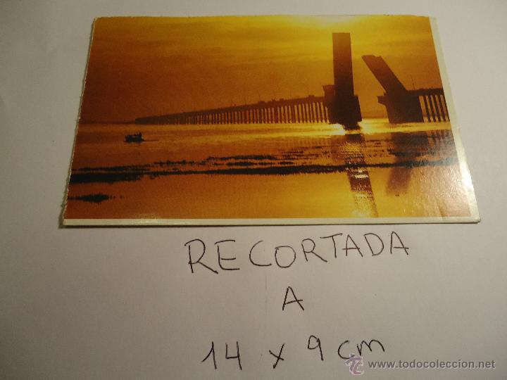Postcards: antigua postal recortada por los filos medida aproximada 14 x 9 cm CADIZ PUENTE CARRANZA