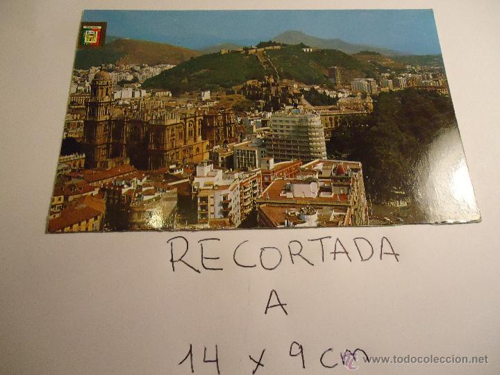 Postcards: antigua postal recortada por los filos medida aproximada 14 x 9 cm MALAGA