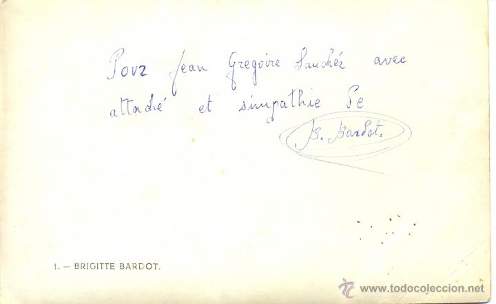 Postales: TARGETA BRIGITTE BARDOT.DEDICADA - Foto 2
