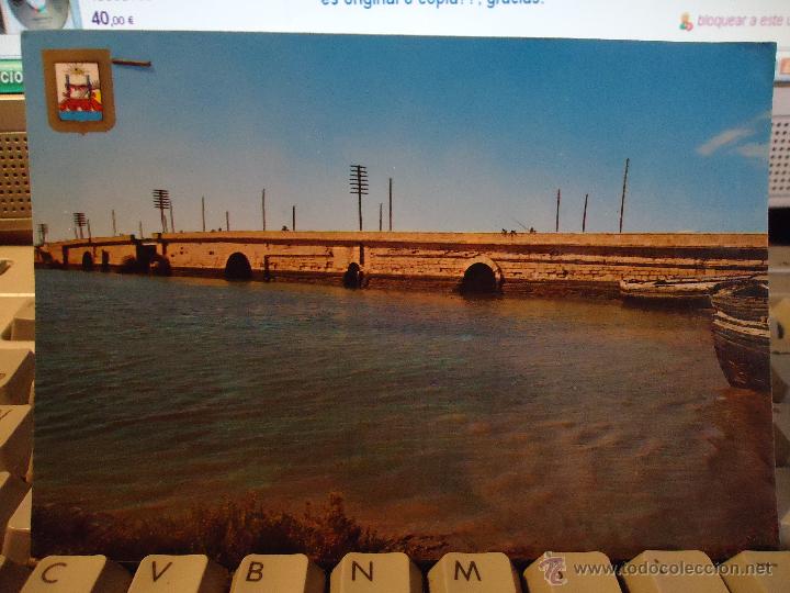 Postais: ANTIGUA POSTAL PUENTE ZUAZO SOBRE EL CA&Ntilde;O SANCTI PETRI ESCUDO DE ORO N 4 1962