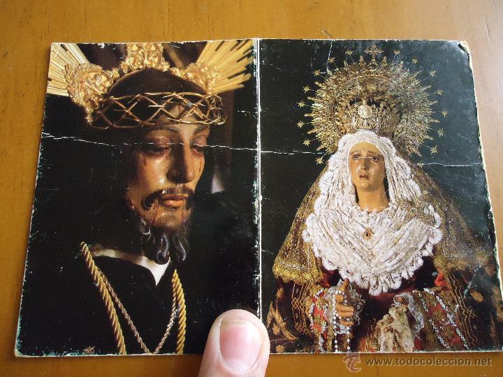Postales: postal estampa doble , cristo y virgen nazareno y dolores, semana santa cadiz