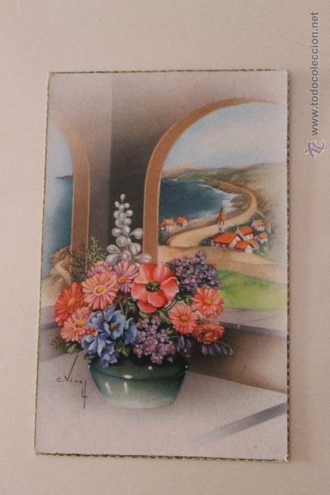 Postales: POSTAL ARTISTICA, FECHADA EN LORCA 1955 - Foto 1