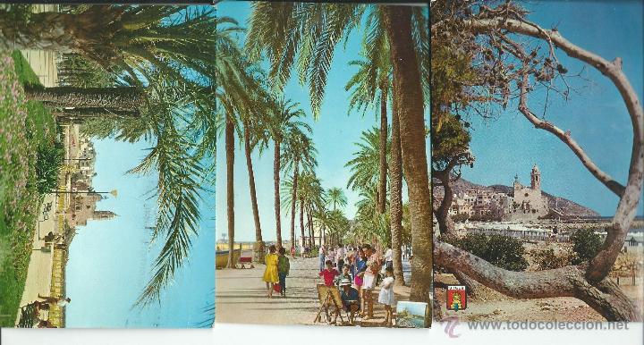 Postales: LOTE DE 3 POSTALES DE SITGES CIRCULADAS A&Ntilde;OS 73 - Foto 1