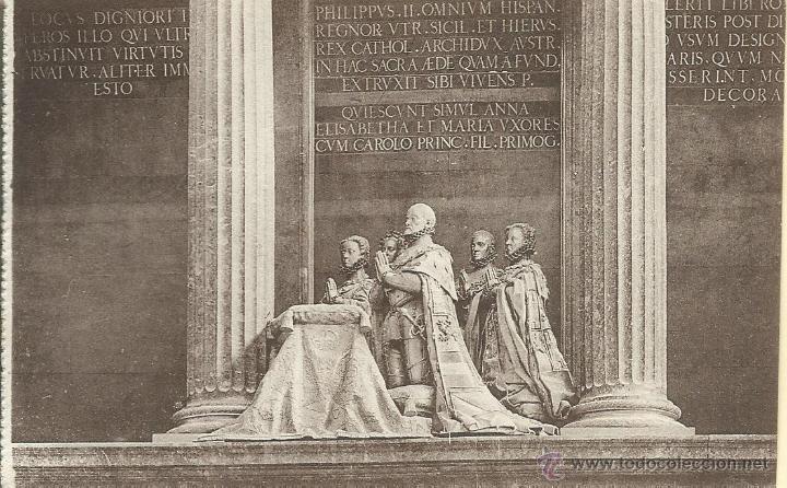 Postales: POSTAL DEL MONASTERIO DE EL ESCORIAL -FELIPE II SUS MUJERES E HIJOS -GRUPO LEONOI SIN CIRCULAR