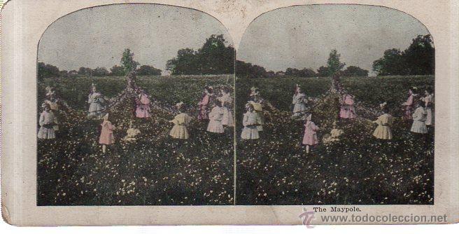 Postales: POSTAL STEREOSCOPIC. THE MAYPOLE. - Foto 1