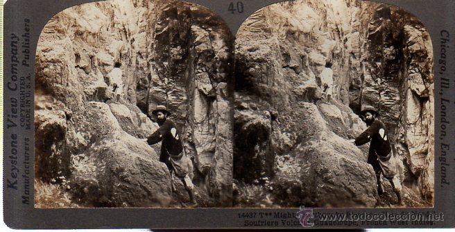 Postales: POSTAL STEREOSCOPIC. MIGHTY EARTHQUEKE FISSURE. GUADELOUPE. FRENCH WEST INDIEG. N14437. MEADVILLE.