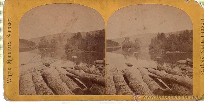Postales: POSTAL STEREOSCOPIC. DESCRIPTIVE SERIES. WHITE MOUNTAIN SCENERY. LAKE WINNIPISEOGEE.