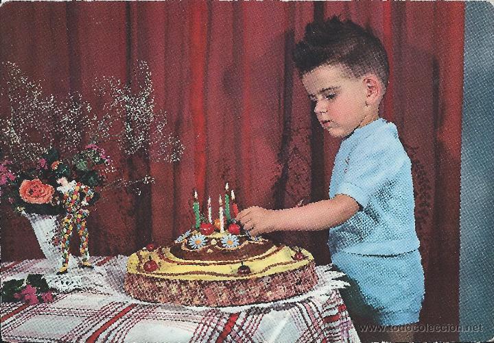 Postales: CURIOSA POSTAL EDICIONES SAEMEC - IMPRESA EN ITALIA NI&Ntilde;O CUMPLEA&Ntilde;OS