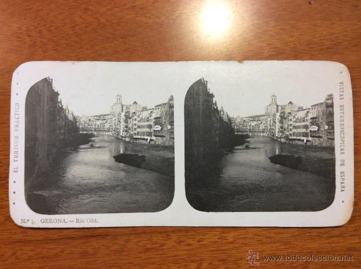 Postales: Postal estereoscopica de Girona rio O&ntilde;&aacute; - Foto 1
