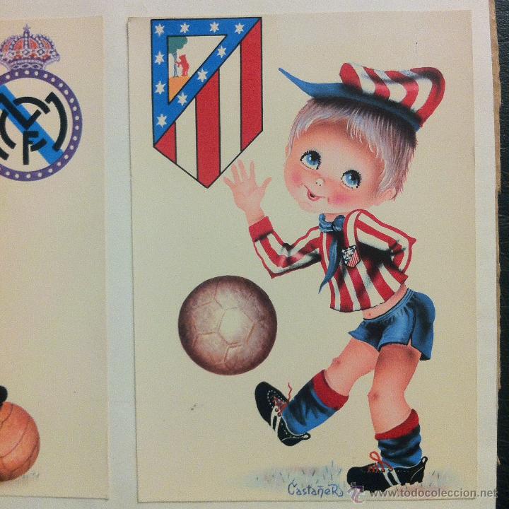 Postales: POSTAL DEL REAL MADRID Y DEL ATL&Eacute;TICO DE MADRID - SAVIR. - Foto 3