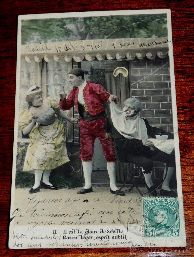 Cartoline: POSTAL DE LA OPERA EL BARBERO DE SEVILLA, ED. R.P., CIRCULADA.