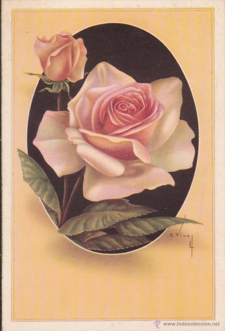 Postales: N&ordm; 22442 POSTAL FLORES ROSA - Foto 1