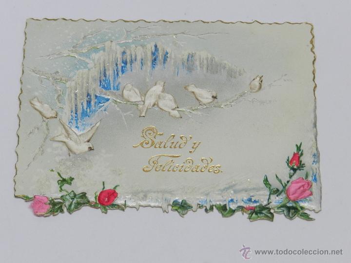 Cartoline: TARJETA TROQUELADA DE FELICITACION, MIDE 11,8 X 8,5 CMS, ESCRITA POR EL REVERSO.