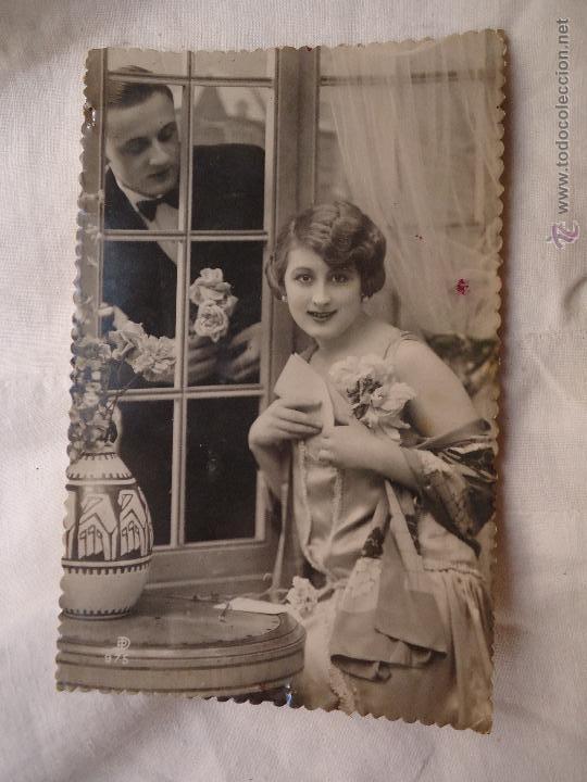 Postales: ANTIGUA POSTAL  romantica - Foto 2