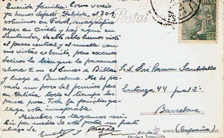 Postales: ANTIGUA TARJETA POSTAL DE SANTANDER N&ordm; 71 - Foto 2