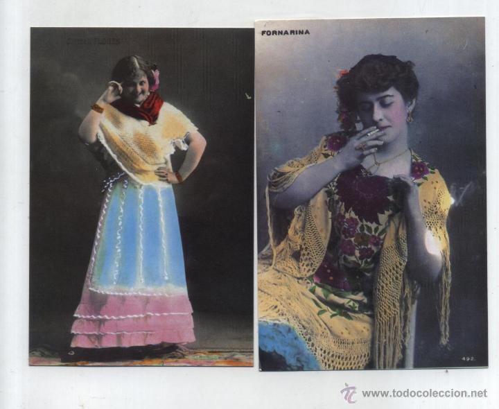 Cartes Postales: Fornarina y Carmen Flores. - Lote de 2 postales. Reproduci&oacute;n de 1988.