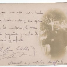 Cartes Postales: POSTAL FOTO DE UN CHICO POSANDO - CIRCULADO LYON CON SELLO DE ALFONSO XIII CADETE. Lote 50571441