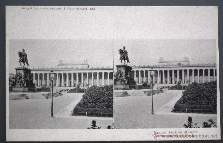 Postales: POSTAL ESTEREOSC&Oacute;PICA DE BERL&Iacute;N - JARDIN ET MUS&Eacute;E. VERLAG & LICHTDRUCK V. KNACKSTEDT & NATHER