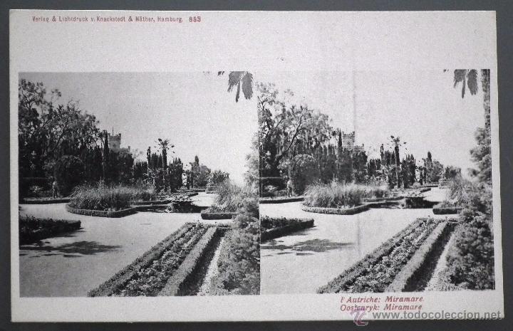 Postales: POSTAL ESTEREOSC&Oacute;PICA DE AUSTRIA - MIRAMARE. VERLAG & LICHTDRUCK V. KNACKSTEDT & NATHER