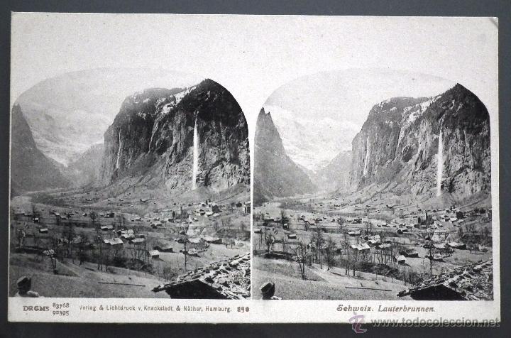 Postales: POSTAL ESTEREOSC&Oacute;PICA DE SUIZA - SCHWEIX LAUTERBRUNNEN. VERLAG & LICHTDRUCK V. KNACKSTEDT & NATHER
