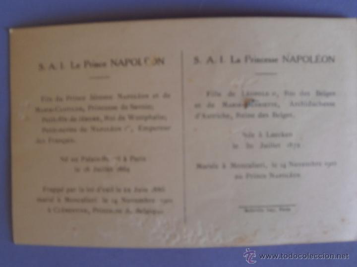Postales: POSTAL EL PRINCIPE Y LA PRINCESA NAPOLEON - Foto 2