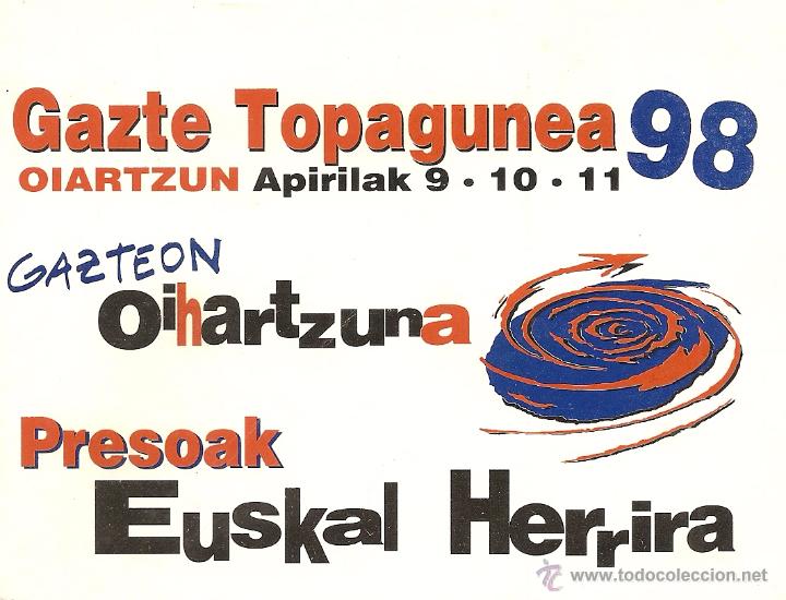 Postales: POSTAL, GAZTE TOPAGUUNEA 98, OIARZUN, ABRIL