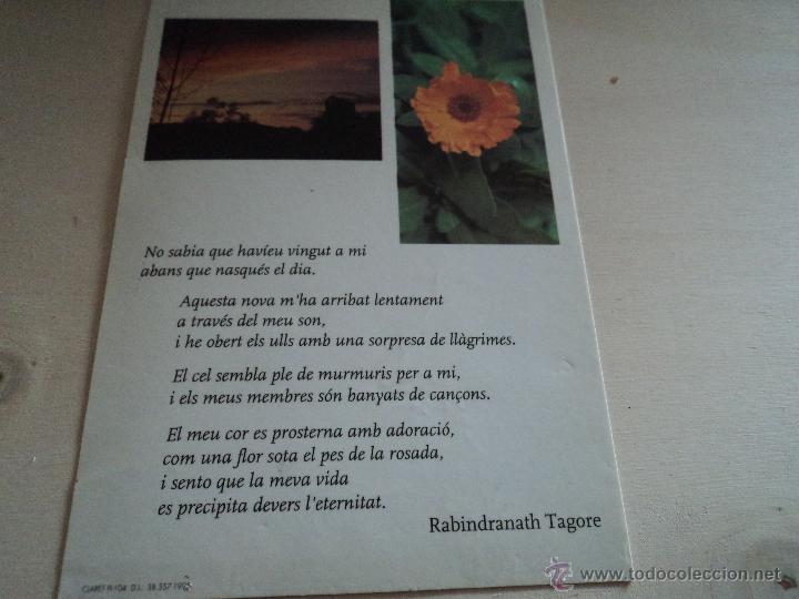 Cartoline: postal con versos de tagore 12 x 17 cm